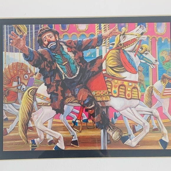 Rare Emmett Kelly lithographic circus clown framed home decor 80s - Picture 5 of 5